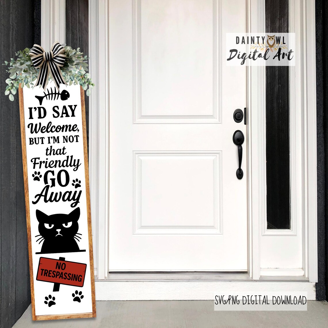 Work Sign Grumpy Cat SVG/PNG Grumpy Cat Go Away Porch Sign: Sarcastic Cat Art (digital ...