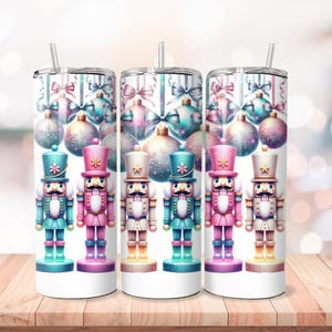 Gobelet de Noël pastel casse-noisettes : emballage de verre mince, 20 oz (PNG)