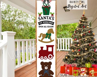 Santa's Toy Workshop Porch Leaner SVG PNG: Christmas Toys (Digital File)