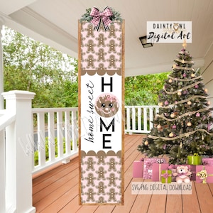 SVG/PNG Gingerbread Girl Christmas Porch Leaner (Digital Download)