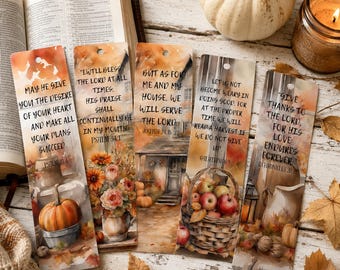 Fall Christian Bookmark Set: Bible Verse Prayer Journal (Printable JPG)