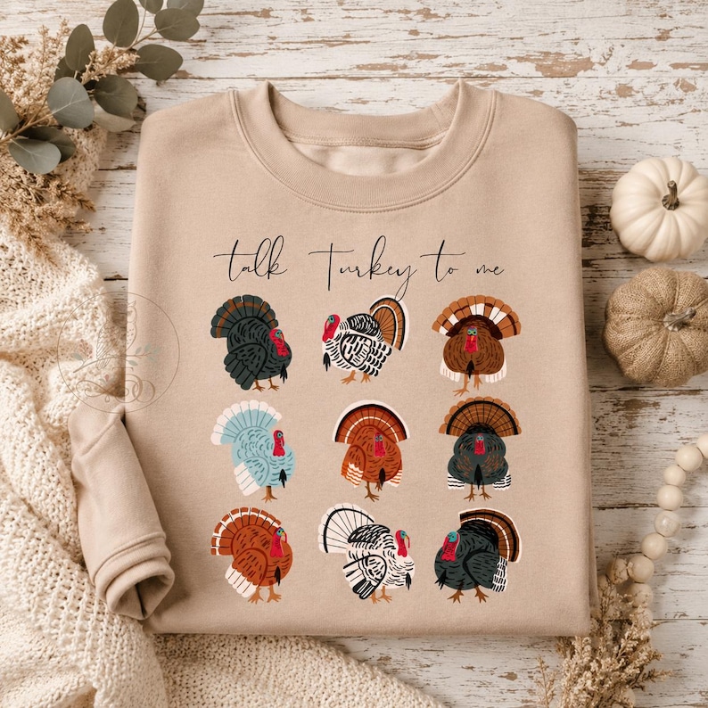 Talk Turkey to Me PNG: Thanksgiving Turkey Chart Design (Digital Download) Bild 1