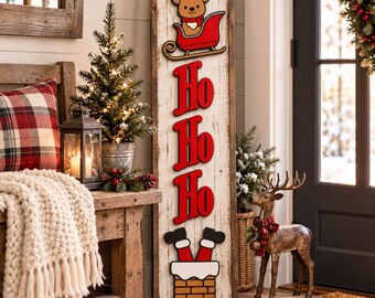 Santa Chimney and Reindeer xTool Sign, Whimsical Holiday SVG/PNG (Digital Download)