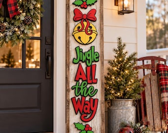 Jingle All the Way Christmas Laser Sign, Retro Holiday SVG/PNG Leaner Design (Digital Download)