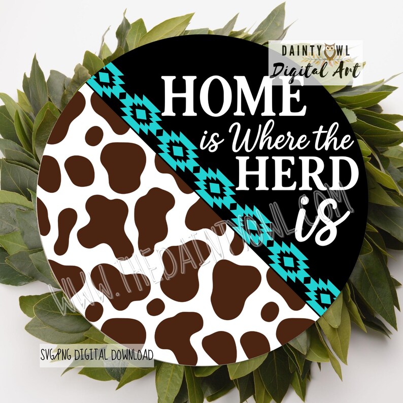 Cowhide Southwestern Pattern SVG PNG: Ranch Farm Sign Art (digital ...