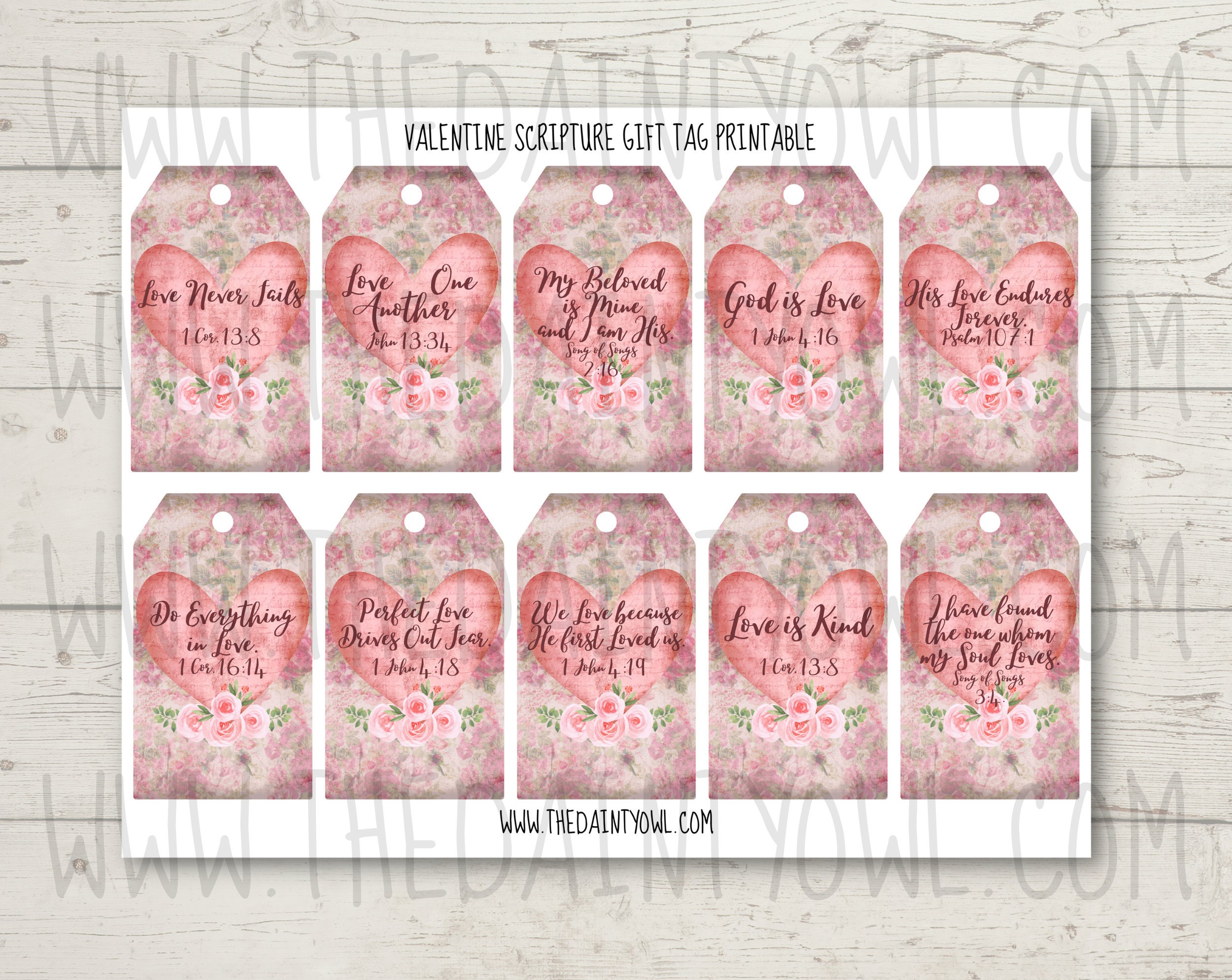 Valentine Scripture Printable Gift Tag Christian Valentine - Etsy