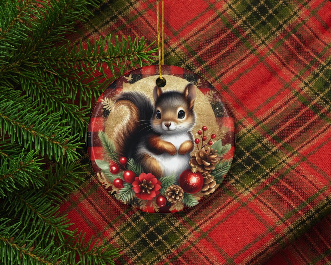 Christmas Squirrel Ornament Sublimation Design PNG Christmas Squirrel