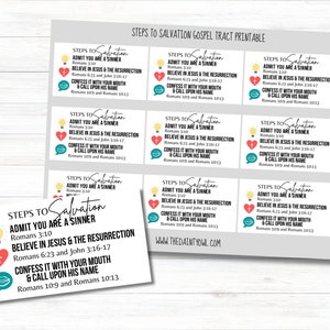 Salvation Tract Printable Gospel Tract Instant Download Evangelism ...