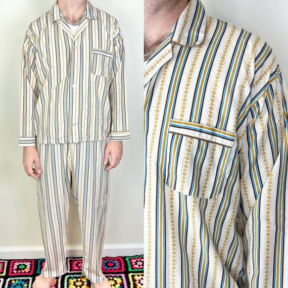 Stripe Accent Monogram Pajama Shirt - Men - OBSOLETES DO NOT TOUCH