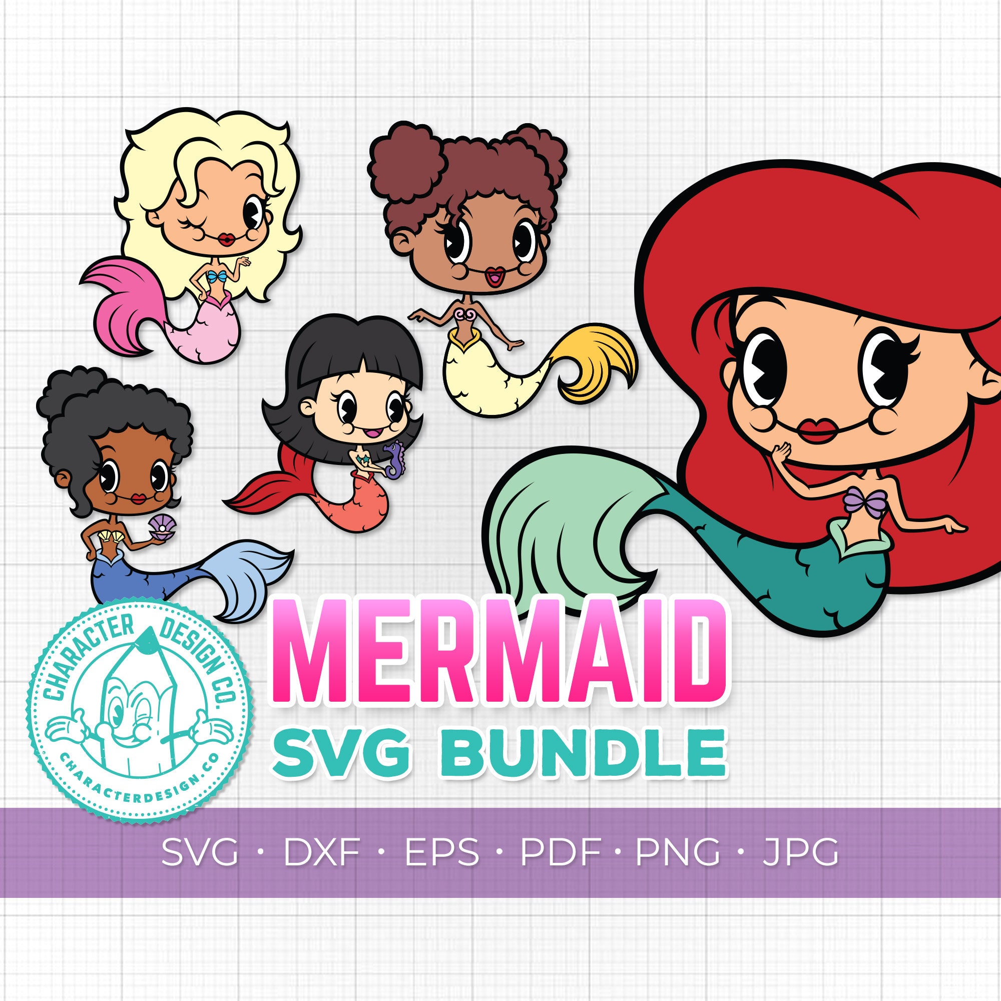 Download Mermaid Svg Bundle Includes 5 Layered Mermaids Perfect For Etsy