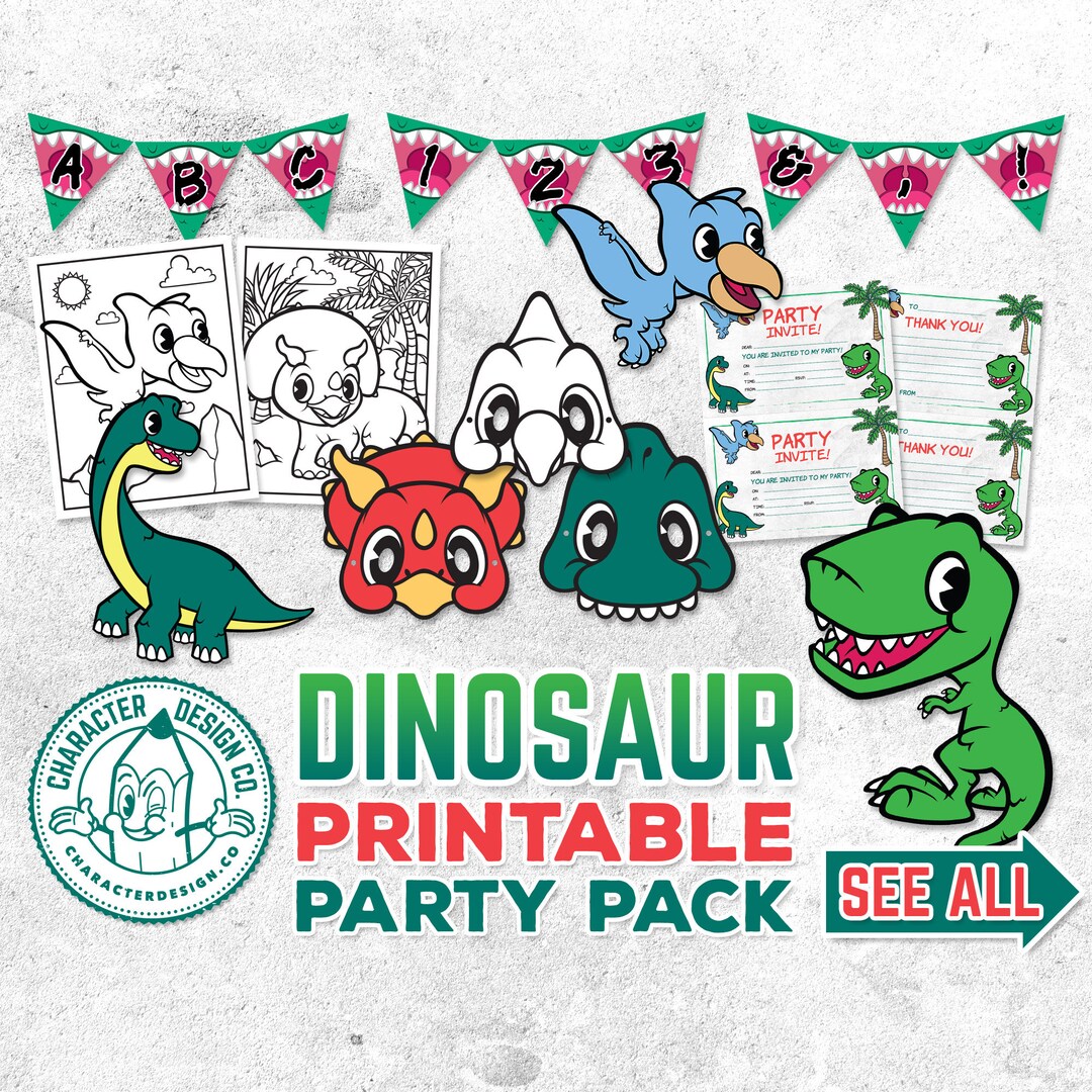 Dinosaur Printable Party Pack, Dinosaur Party, Cricut. Dino Party ...