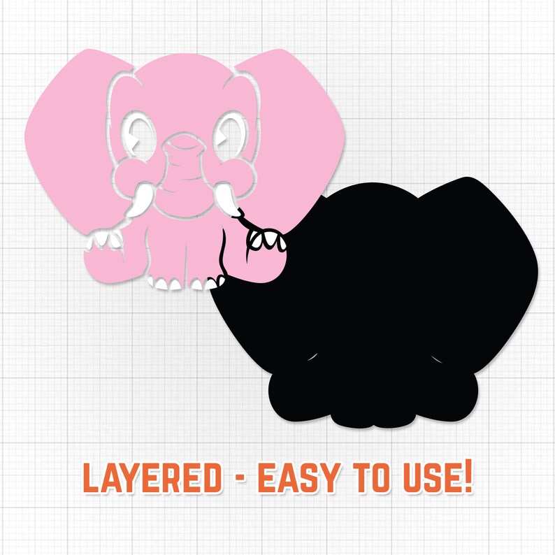 Download Cute Elephant SVG Bundle Colour Outline Includes 5 Layered ...