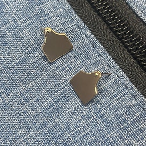 9ct Solid Gold Cattle Tag Stud Earrings