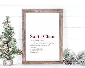 Santa Claus Definition Printable Wall Art Santa Claus Print Santa Claus Poster Inspirational Santa Claus Quote Santa Claus Printable