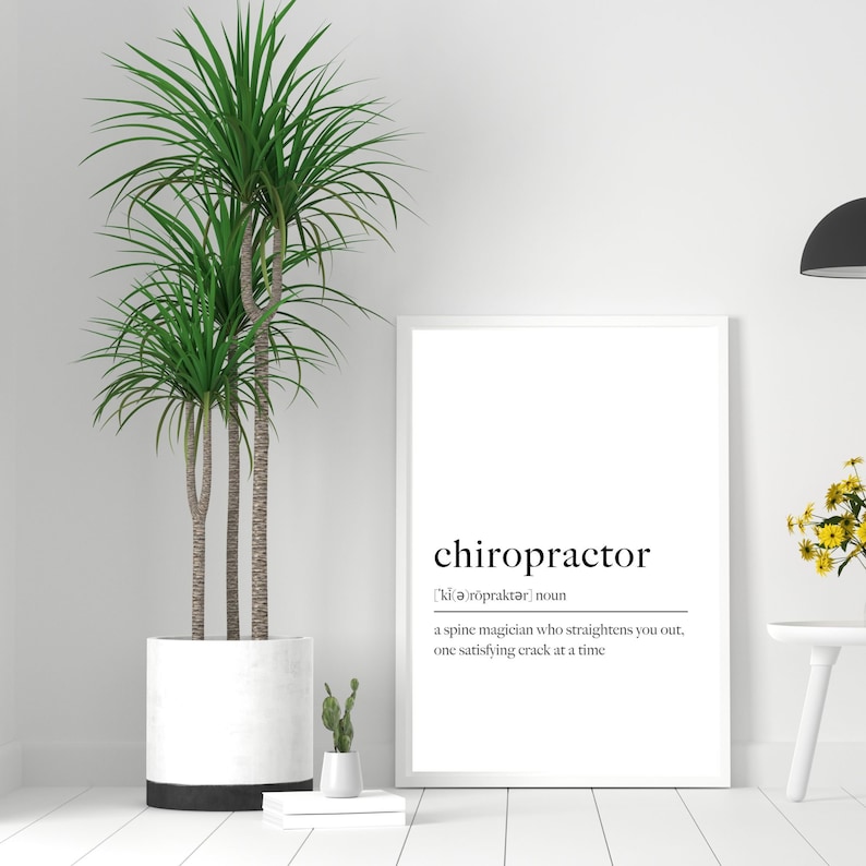 Chiropractor Definition Digital Download Chiropractor Print