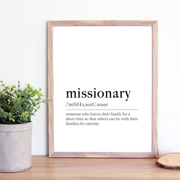 Missionary Definition Printable Wall Art Missionary Print Missionary Poster Inspirational Missionary Quote Missionary Printable