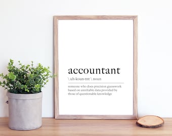 Accountant Definition Printable Wall Art Accountant Print Accountant Poster Accountant Quote Accountant Printable