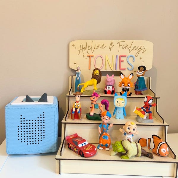 Soporte de almacenamiento Tonie personalizado con 3 estantes y capacidad para hasta 30 Tonies