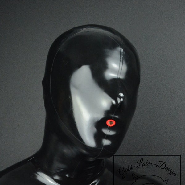 Latex Maske Mit Reißverschluss - BDSM Kopfhaube Für Fetisch & Cosplay
