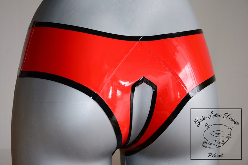 Latex pants open crotch