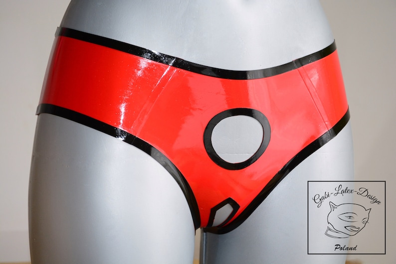 Latex pants open crotch