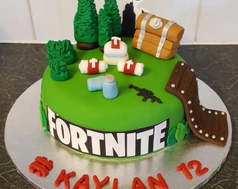 edible fondant fortnite game cake toppers - fortnite cake