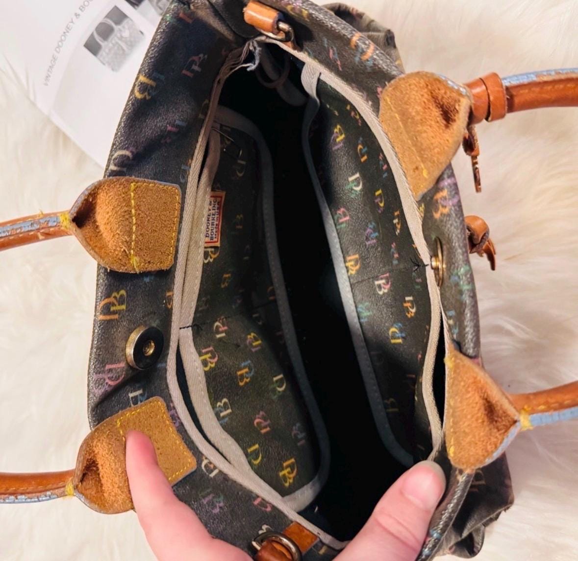 RARE Vintage Y2K Dooney & Bourke Monogram Mini Small Leather  display picture 3