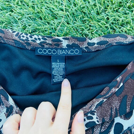 Coco Bianco vintage y2k leopard patterned mid len… - image 2