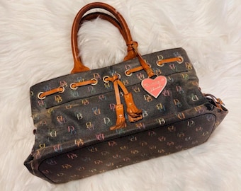 RARE Vintage Y2K Dooney & Bourke monogram mini small leather handbag purse