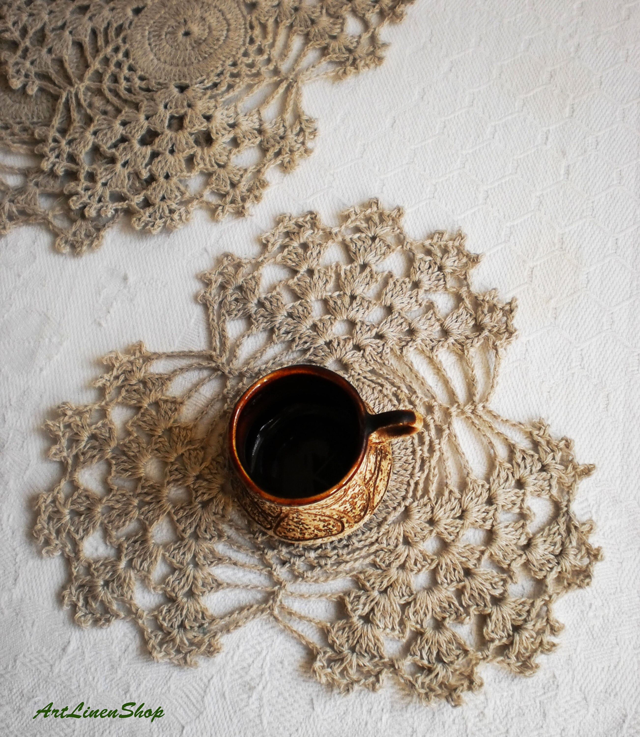 Crochet coasters Drink coasters set Lace doily Small doilies Etsy