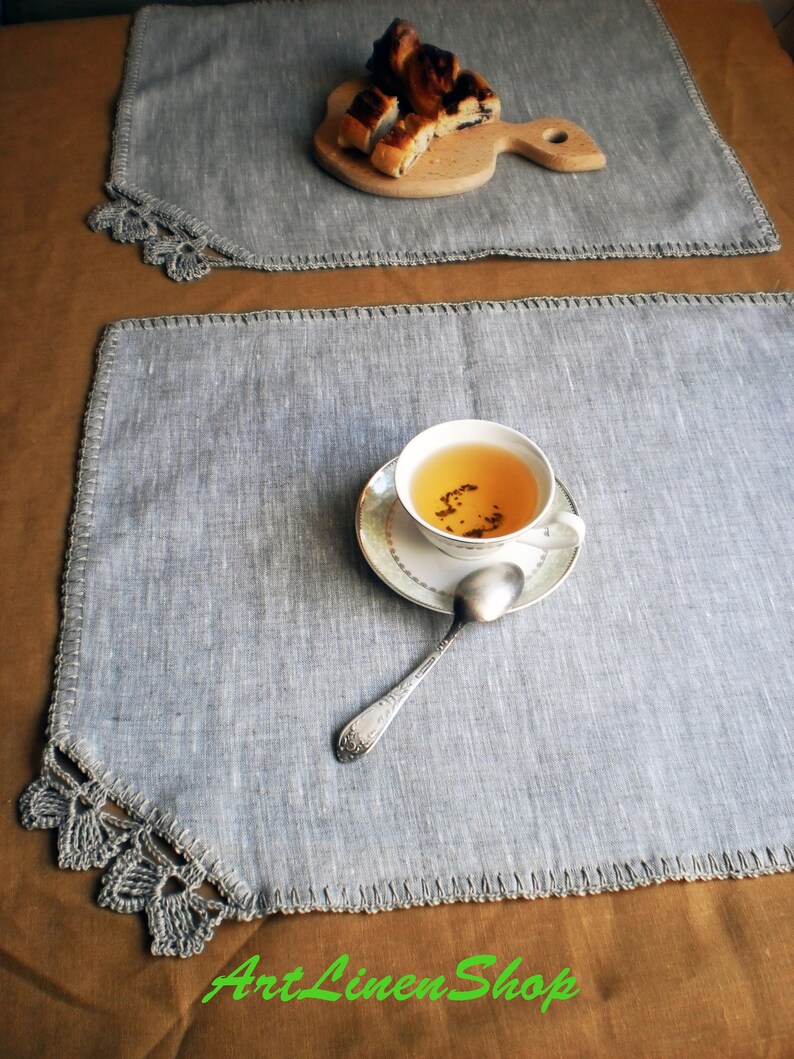 Linen placemats Wedding placemats Valentine's day Rustic Etsy