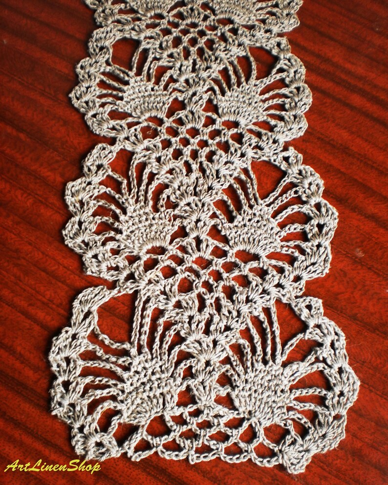 Linen table runners Crochet doilies Lace doily Linen doily Etsy