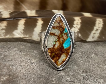 Royston Türkis grobstrick Statement Ring