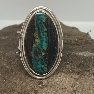 Deep blue Turquoise statement ring