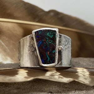 Boulder opal statement ring
