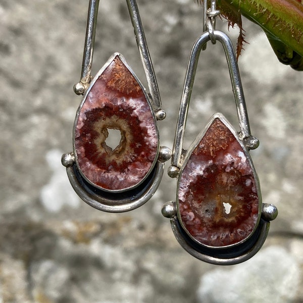 Coral fossil statement earrings