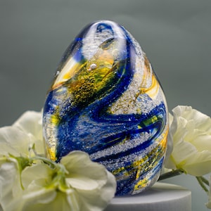 Cremation Ashes Glass Oval Paperweight