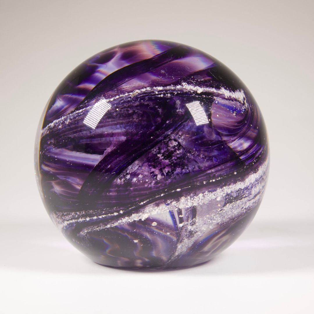 Cremation Ashes Round Paperweight With Your Loved Ones Ashes Preserved
