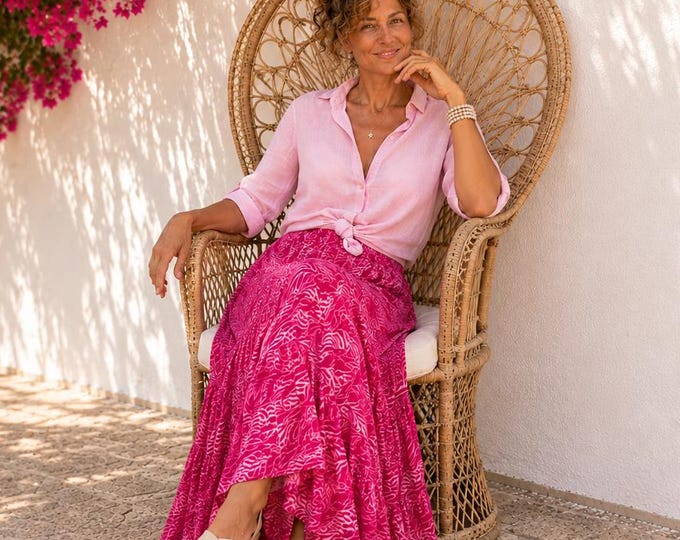 Featured listing image: Long chiffon skirt in pink tones - ZEBRA