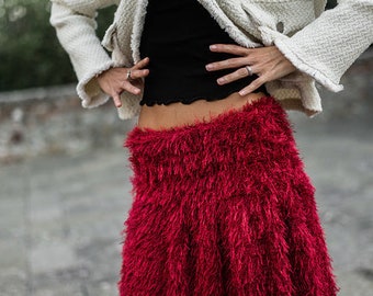 Long winter skirt in red - TEDDY