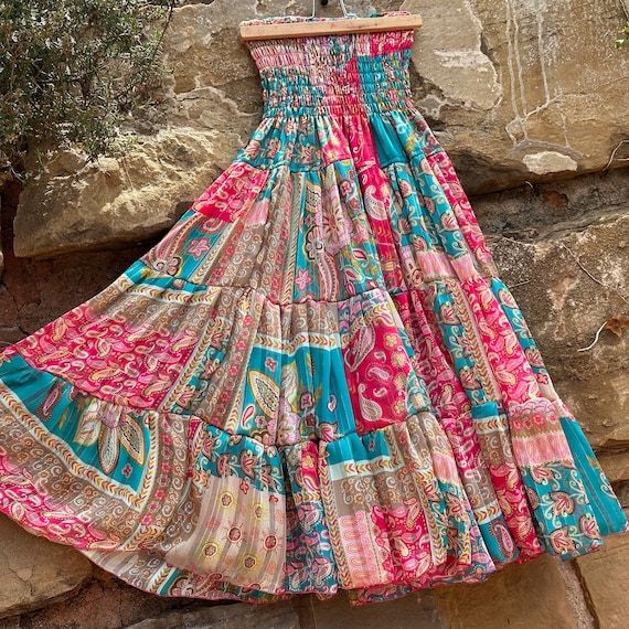 Long colorful chiffon skirt - YASMI