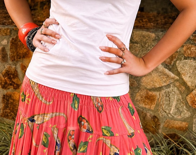 Featured listing image: Orange viscose maxi skirt - ALMO