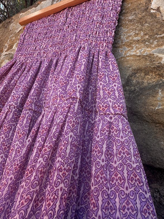 Long chiffon maxi skirt in mauve tones - ARABESC