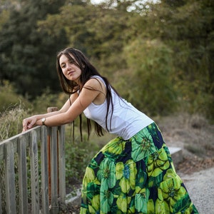 Long maxi skirt in green tones RIO image 3