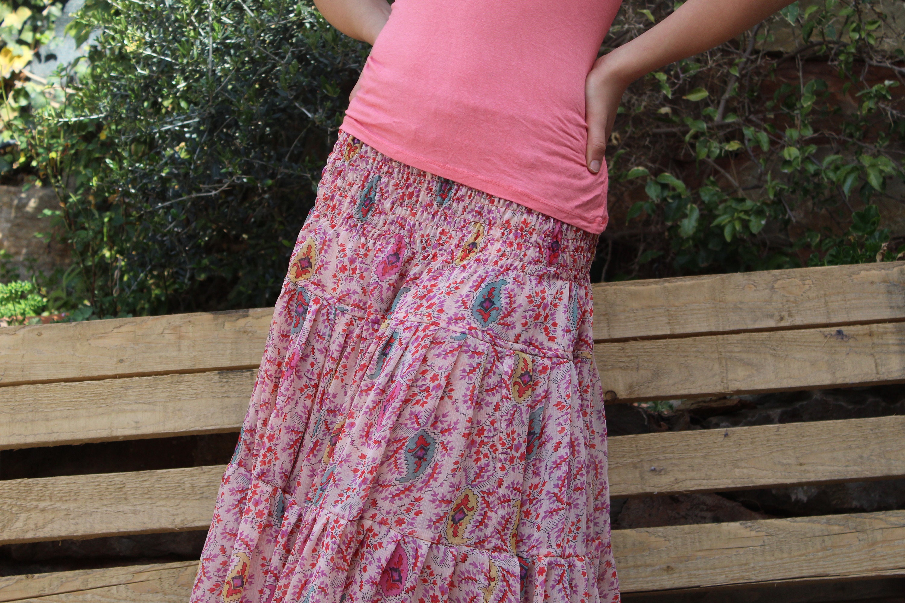 Long summer skirt in gauze | Etsy