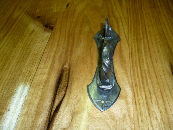 Beautiful Unique Hand Forged Door Knocker From Old Recycled Railroad Spike