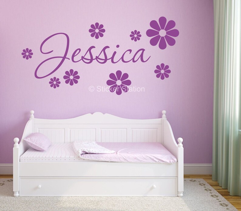 Daisy Flowers Personalised Wall Art Sticker