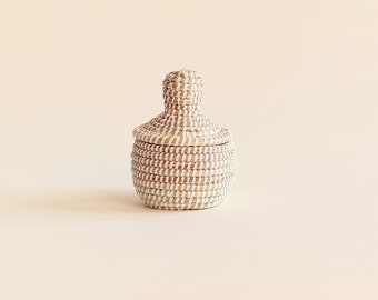 BOX African Basket White jewelry SMALL