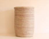 African Basket White flat lid (Large)