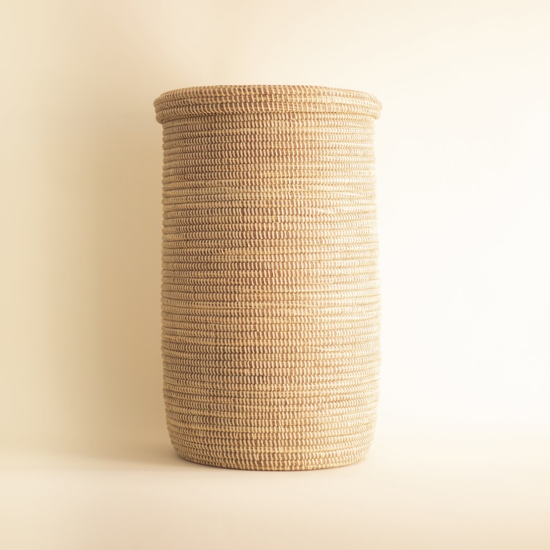 EPUR African Basket Beige FLAT Lid LARGE Tall image 1